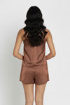 Zivame Luxe Satin 5 Pc Sleep Set - Brown Patina — thumbnail 7